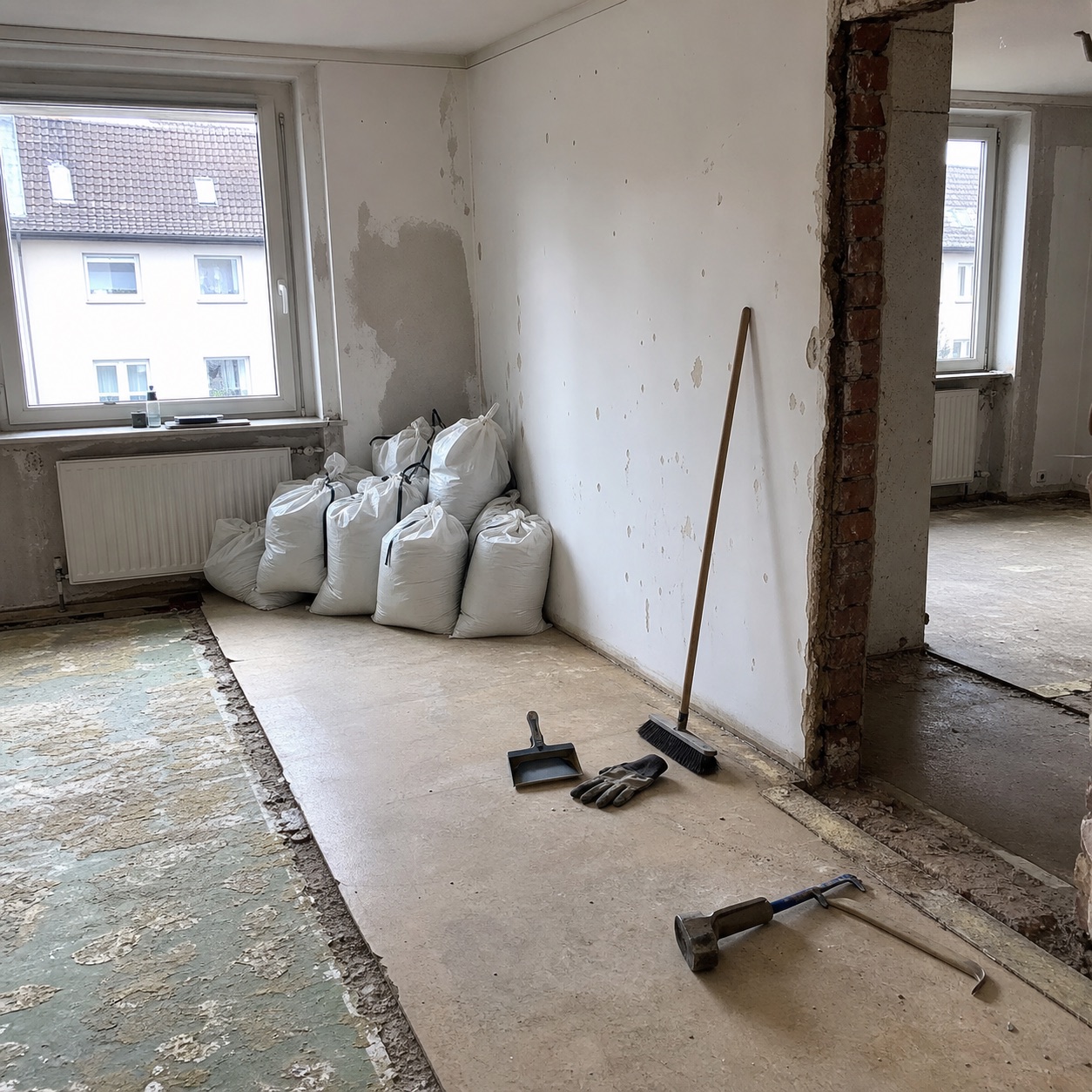 Entkernung und Rückbauarbeiten in einer Wohnung